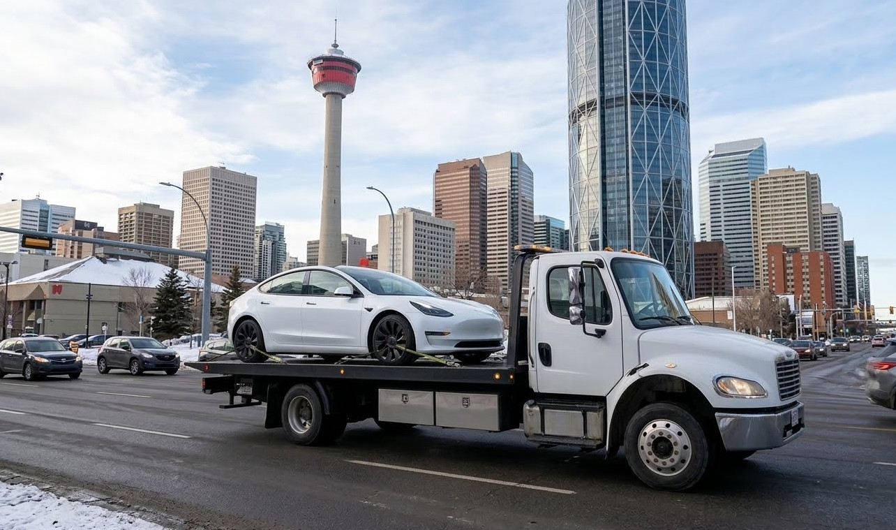 613 Towing Flatbed Tow Truck On Queensway 417 Hiway